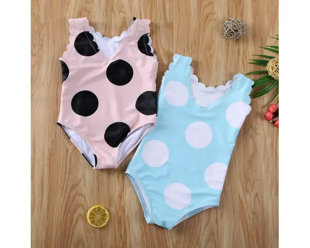Costum de baie cu buline mari Drool (Culoare: Bleu, Marime: 120)