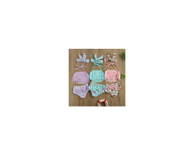 Costum de baie cu franjuri din 3 piese Drool (Marime: 100, Model: Army)