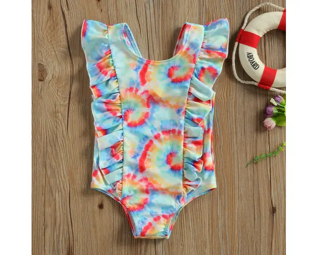 Costum de baie multicolor cu volanne verticale Drool (Marime: 120)