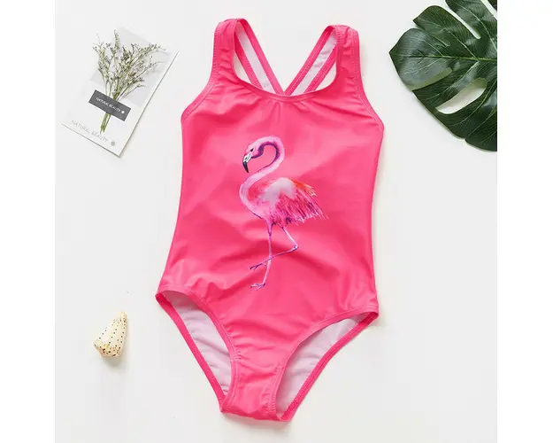 Costum de baie Roz bombon cu flamingo Drool (Marime: 100)