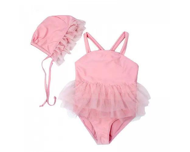 Costum de baie Roz cu caciulita Drool (Varsta: 3 - 4 ani)