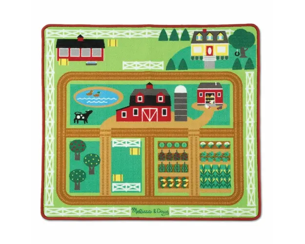 Melissa & doug - Covoras de joaca si figurine Hambarul de la ferma