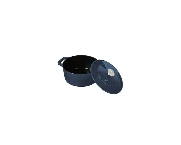 Cratita cu capac, 20 cm, din fonta emailata, aquamarine, Berlinger Haus, BH 6521