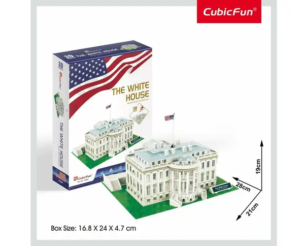Cubic Fun - Puzzle 3D Casa Alba (Nivel Mediu 64 Piese)