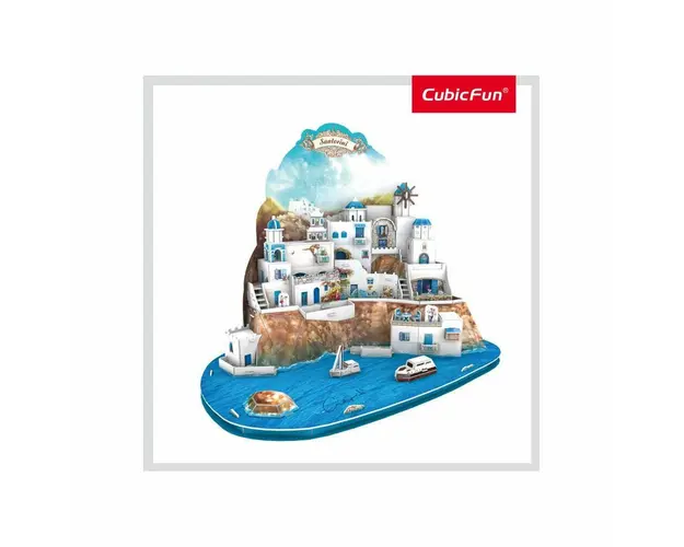 Cubic Fun - Puzzle 3D Insula Santorini (Nivel Complex 129 Piese)