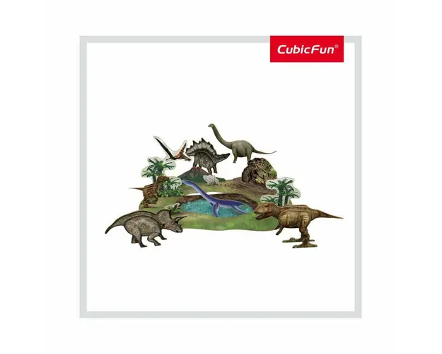 Cubic Fun - Puzzle 3D si Brosura-Parcul Dinozaurilor 43 Piese