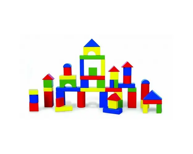 Viga - Set de constructie Cuburi , 50 buc, 3.5 cm, Multicolor