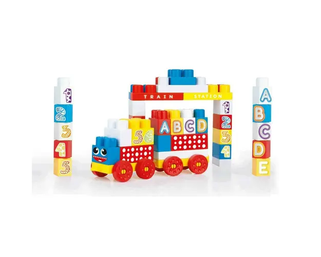 Cuburi de construit din plastic - 50 piese