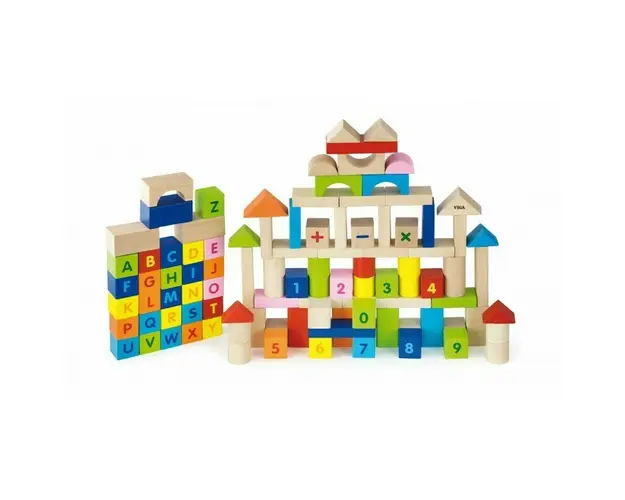 Viga - Set de constructie Alfabet si Numere , 100 buc