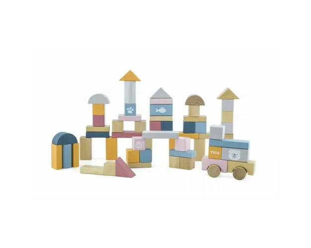 Viga - Set de constructie Cuburi , PolarB , 60 buc