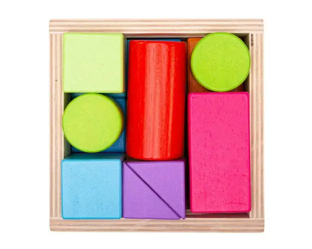 Cuburi din lemn - Set 17 piese