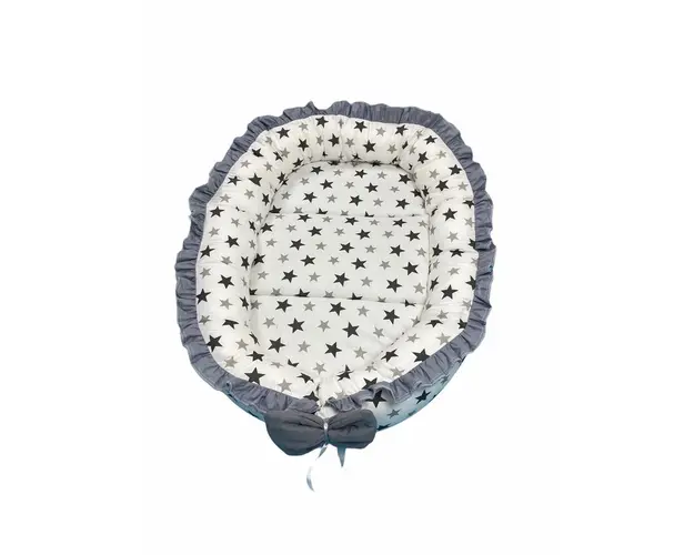 Cuib baby nest bebelusi cu volanase Stele negre LUX