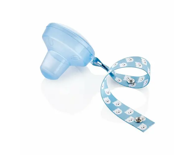 Cutiuta pentru suzeta, BabyJem, Cu lantisor, Se poate steriliza, 0 luni+, Albastru
