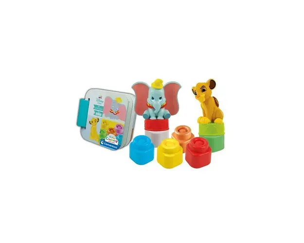 Set de construit, Clementoni, Disney Soft Clemmy Simba si Dumbo, 6 luni+, Multicolor