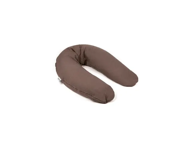 Doomoo - Perna mare 3 in 1 Comfy Big Tetra Chocolate din bumbac organic: perna gravide, suport pentru hranire, suport pentru bebe