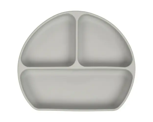 Farfurie din silicon cu ventuza gri SeviBebe