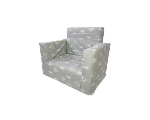 Fotoliu din burete pentru copii MyKids Coronite Gri