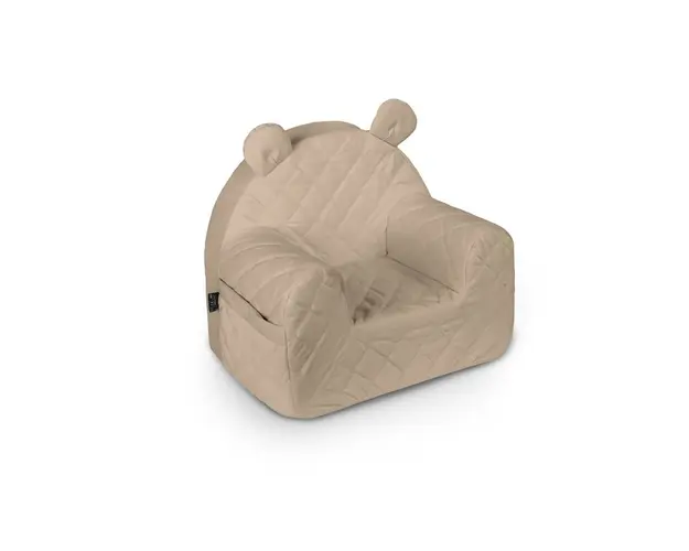 Fotoliu pentru copii cu spatar, catifea Velvet Ursulet Teddy Beige