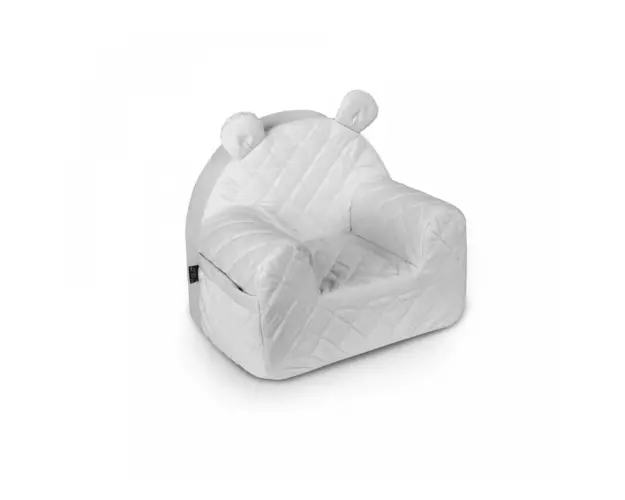 Fotoliu pentru copii cu spatar, catifea Velvet Ursulet Teddy Gri