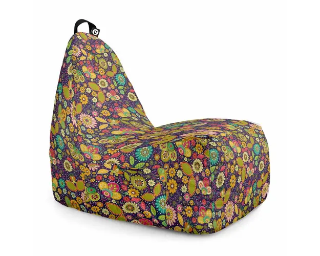 Fotoliu Puf Bean Bag tip Chill XL, Flowers Hippie