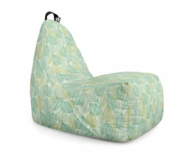 Fotoliu Puf Bean Bag tip Chill XL, Frunze Verzi Si Galbene