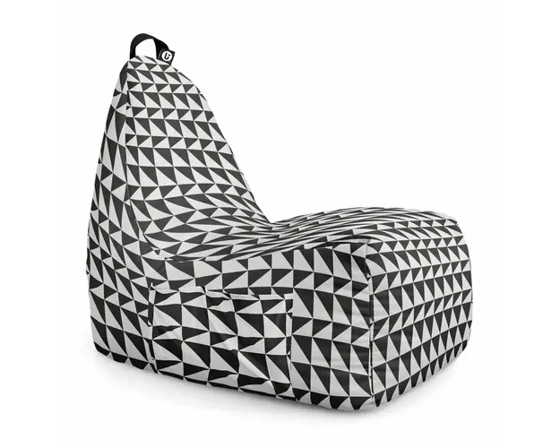 Fotoliu Puf Bean Bag tip Chill XL, Geometric Sea Black