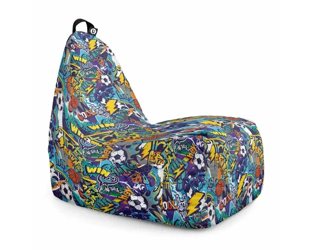 Fotoliu Puf Bean Bag tip Chill XL, Graffiti Sport