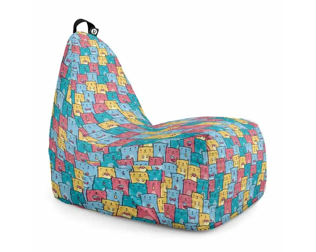 Fotoliu Puf Bean Bag tip Chill XL, Invazia Pisicilor Albastru