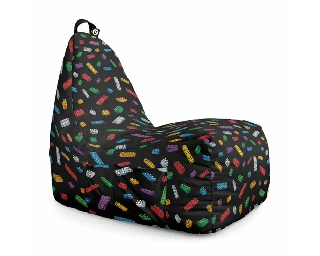 Fotoliu Puf Bean Bag tip Chill XL, Lego Fundal Negru