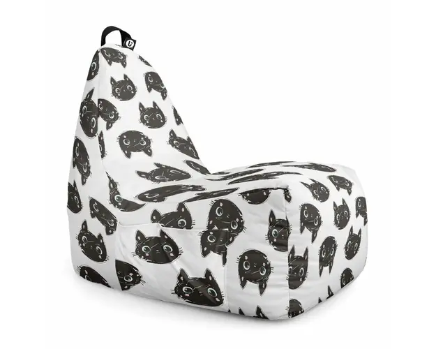 Fotoliu Puf Bean Bag tip Chill XL, Pisici Alb-Negru