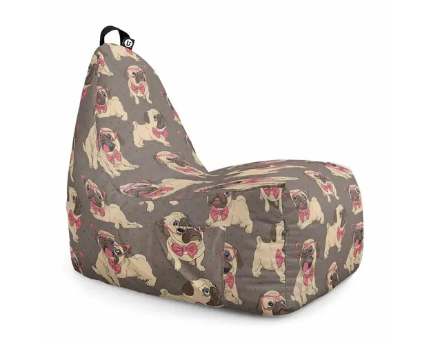Fotoliu Puf Bean Bag tip Chill XL, Pugs Cu Ochelari