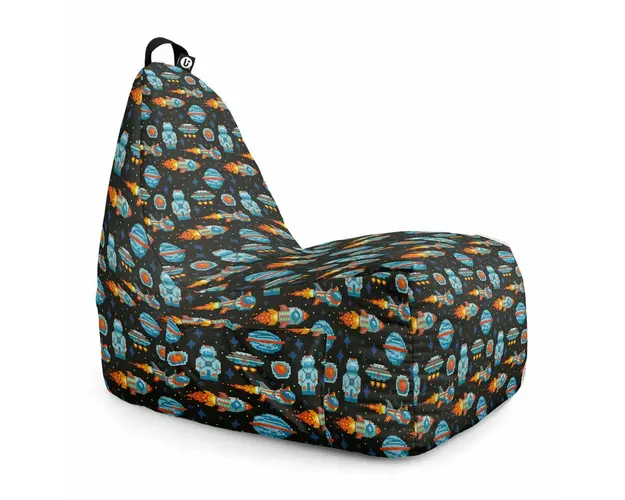 Fotoliu Puf Bean Bag tip Chill XL, Retro Space Ships