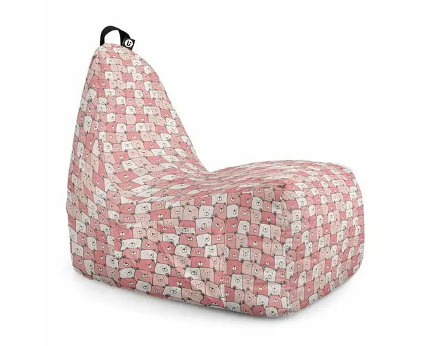 Fotoliu Puf Bean Bag tip Chill XL, Ursuleti Roz