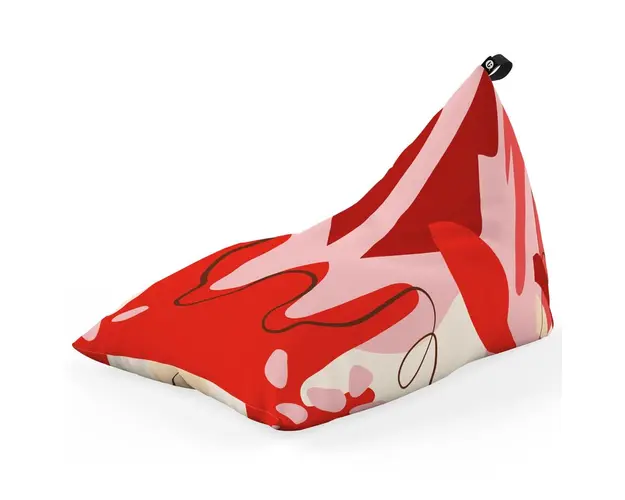 Fotoliu Puf Bean Bag tip Lounge, Abstract Jungle Rosu