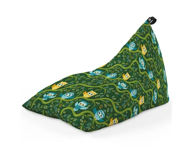 Fotoliu Puf Bean Bag tip Lounge, Bufnite Verde