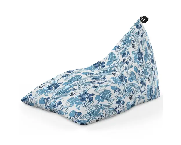 Fotoliu Puf Bean Bag tip Lounge, Frunze Albastre