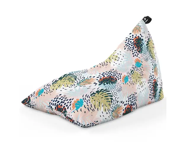 Fotoliu Puf Bean Bag tip Lounge, Frunze Multicolore