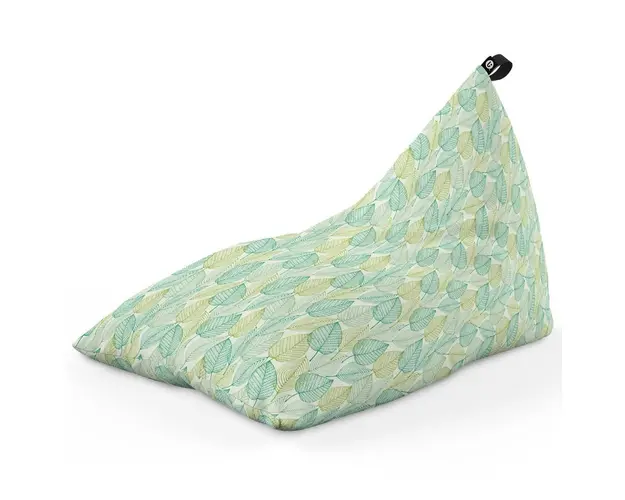 Fotoliu Puf Bean Bag tip Lounge, Frunze Verzi si Galbene