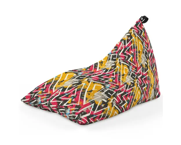 Fotoliu Puf Bean Bag tip Lounge, Graffiti Grunge Geometric