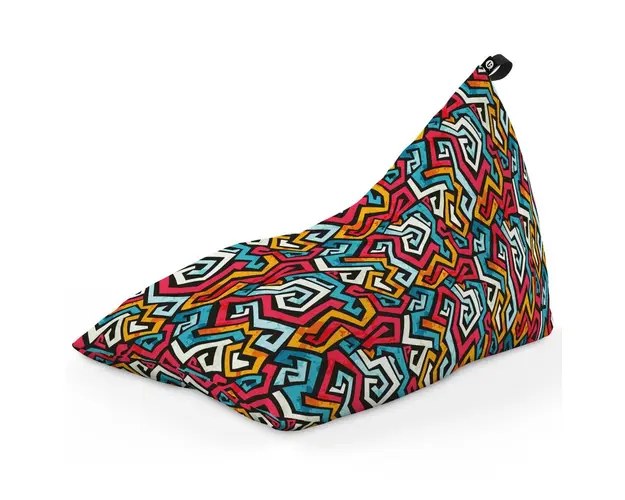 Fotoliu Puf Bean Bag tip Lounge, Graffiti Linii Retro