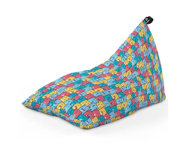 Fotoliu Puf Bean Bag tip Lounge, Invazia Pisicilor Albastru