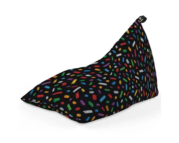 Fotoliu Puf Bean Bag tip Lounge, Lego Fundal Negru