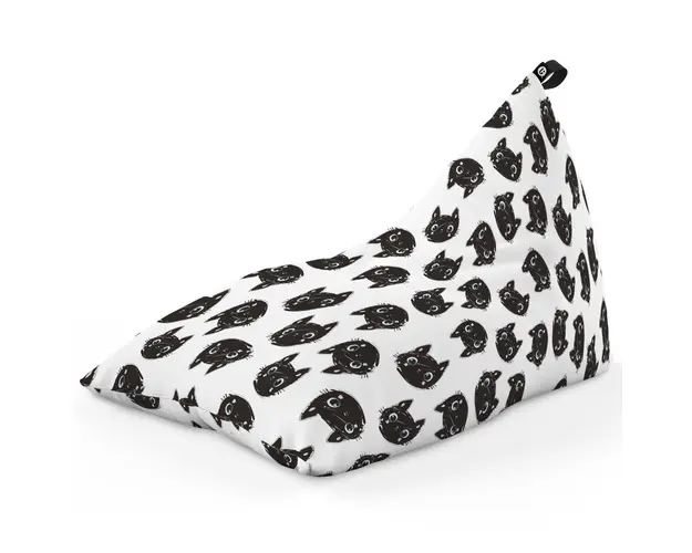 Fotoliu Puf Bean Bag tip Lounge, Pisici Alb-Negru