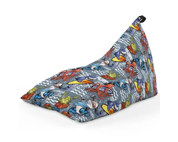 Fotoliu Puf Bean Bag tip Lounge, Surfing Sharks