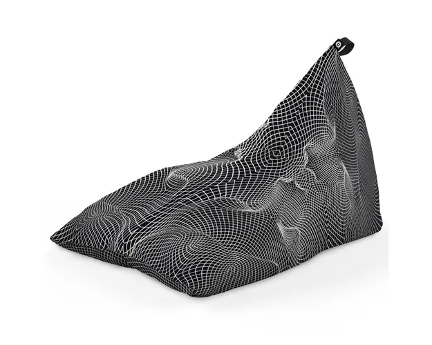 Fotoliu Puf Bean Bag tip Lounge, Topografic Negru