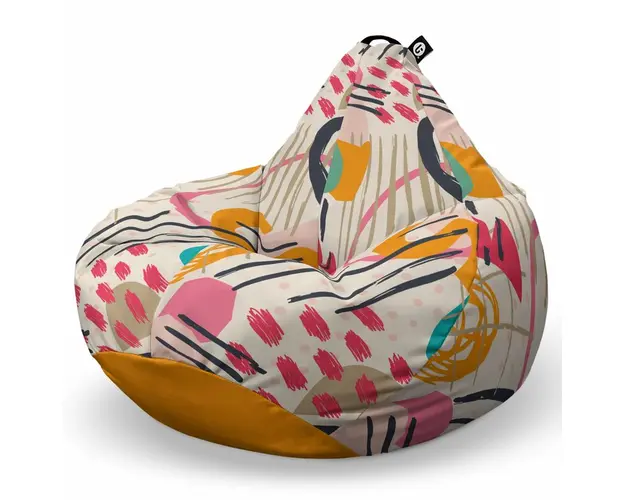 Fotoliu Puf Bean Bag tip Para L, Abstract Peony