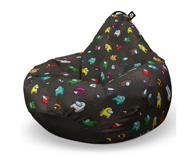 Fotoliu Puf Bean Bag tip Para L, Among Us Black