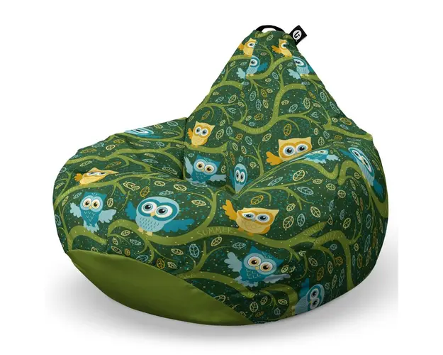 Fotoliu Puf Bean Bag tip Para L, Bufnite Verde
