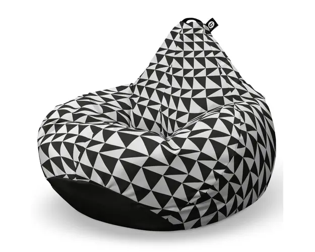 Fotoliu Puf Bean Bag tip Para L, Geometric Sea, Black