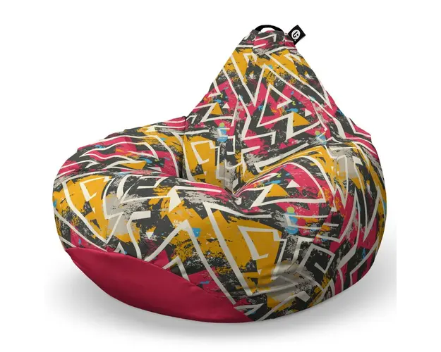 Fotoliu Puf Bean Bag tip Para L, Graffiti Grunge Geometric